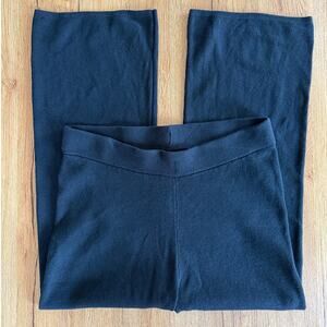 Old Navy Black High Waisted Wide Leg Cropped Knitted Lounge Pants Size L